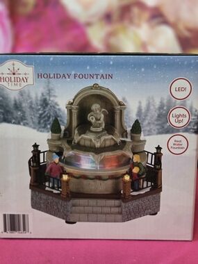Holiday Time LED Light-Up Water Fountain - Beige and Multicolor
